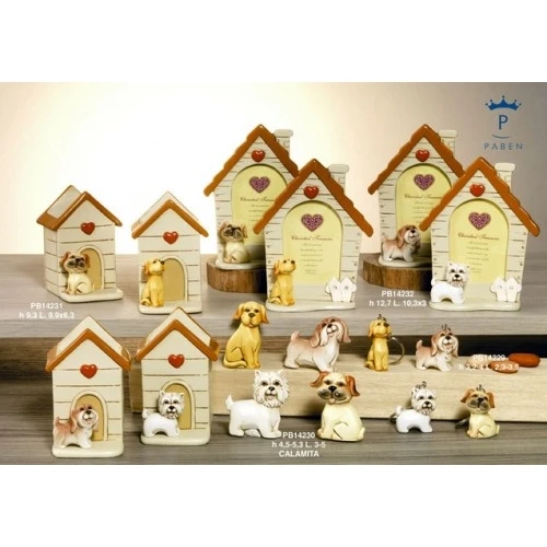 PORTAPENNE CUCCIA CAGNOLINO 9.3 CM. RESINA