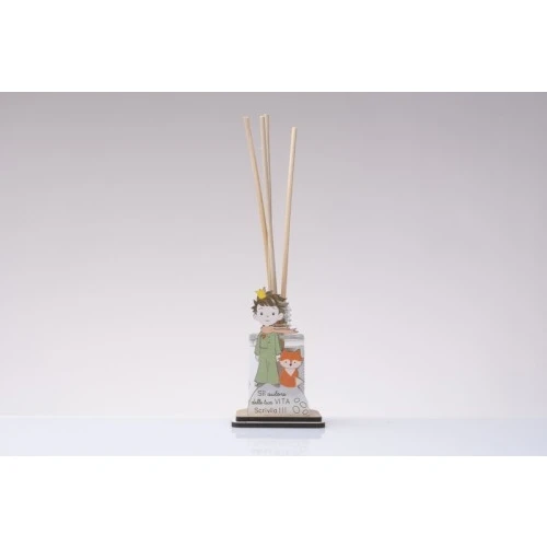 Bomboniera Solidale Comunione Bambino: Portaprofumo in Legno Piccolo Principe Cuorematto