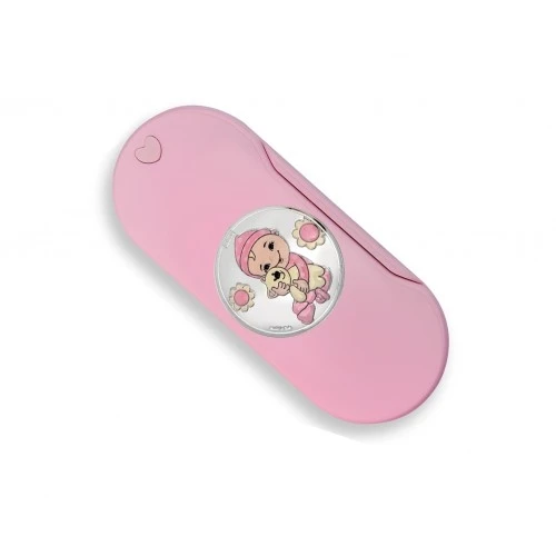 POSATINE BIMBO CON PELUCHE ROSA