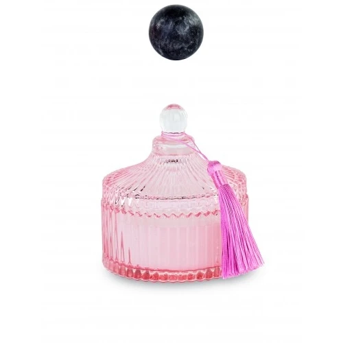 POTICHE CANDELA ROSA CON NAPPA