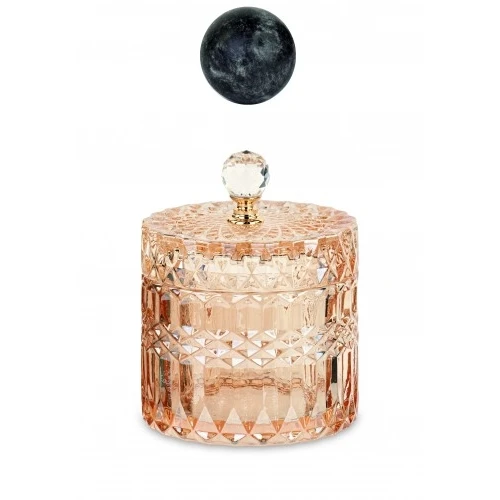 POTICHE VETRO AMBRA CON SCATOLA