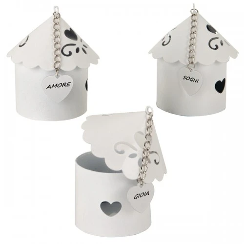 SCATOLINA PORTA CONFETTI PRETTY HOUSE H.7 BIANCA