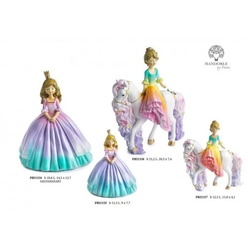 PRINCIPESSINA A CAVALLO 21.2 CM. RESINA