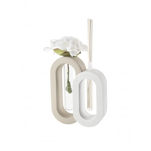 PROFUMATORE/VASO OVALE 10X12 NOCCIOLA/BIANCO