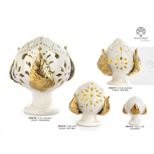 PUMO BIANCO-ORO 9.8 CM. PORCELLANA LUCE G.BOX