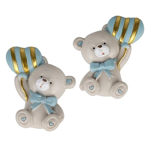 BOMBONIERA PER BATTESIMO ORSO MAGNETE CIELO CM.6