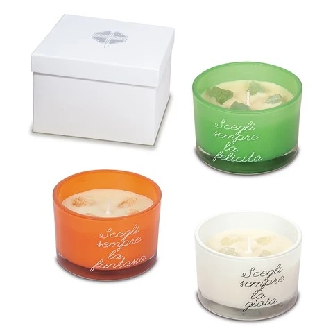 Bomboniere Solidali Economiche - QF AURA CANDELA DM.7,5 H.5 CON BOX 