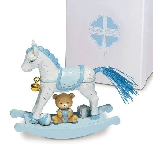 BOMBONIERA SOLIDALE - QF DUBLINO CAVALLO CELESTE CM.8 H.7 C/BOX 