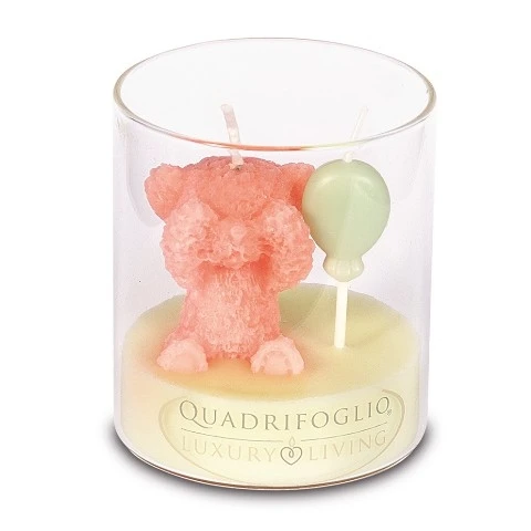 BOMBONIERA SOLIDALE - QF FIABA CUP CANDLE ROSA DM.7 H.8 CON BOX