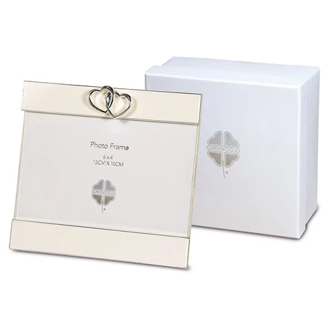 BOMBONIERA SOLIDALE - Quadrifoglio NOZZE PORTAFOTO CM.15,5X15 CON BOX