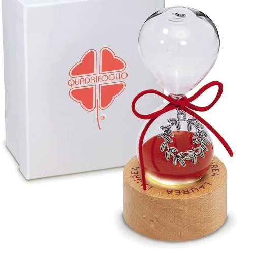 BOMBONIERA per laurea SOLIDALE - CLESSIDRA LED DM.6 H.13 CON BOX 