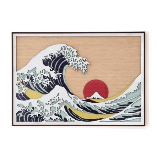 QUADRO 56X40 ONDA KANAGAWA 4 STRATI