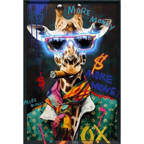 Quadro Giraffa Boss Pop Art con LED - Decorazione Urban Luxury