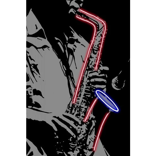 Quadro Jazz Saxophone con Luci LED - Arte Moderna Luminosa per Musicisti