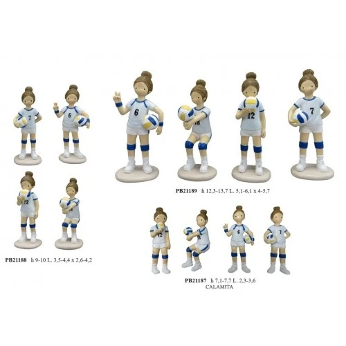 RAGAZZA PALLAVOLISTA 7.7 CM. RESINA CALAMITA