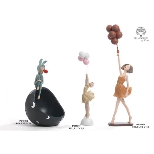 RAGAZZA/PALLONCINI 31.8 CM. RESINA