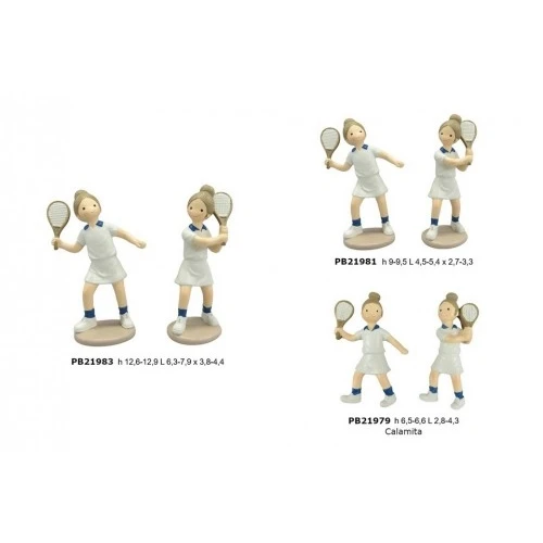 Bomboniera Comunione Tennis: Ragazza Tennista Magnete in Resina cm. 6,6