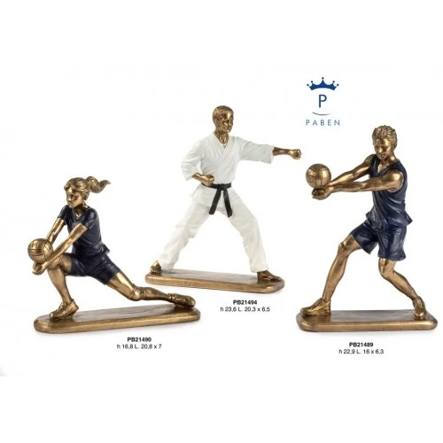 RAGAZZO KARATEKA 23.6 CM. RESINA BRONZO