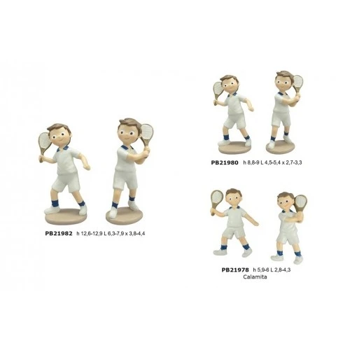 Bomboniera Comunione Tennis: Ragazzo Tennista in Resina cm. 9