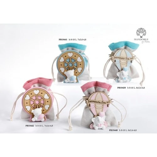 PORTA CONFETTI ORSO CELESTE 8 CM.