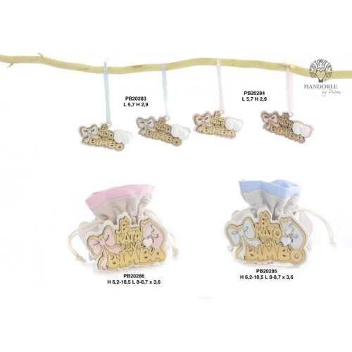 PORTACONFETTI 'E' NATO UN BIMBO' CELESTE 8.7 CM.