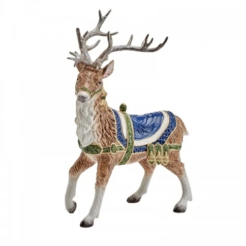 RENNA NATALIZIA IN CERAMICA BLU