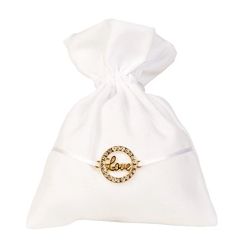 RIFLESSO BAG CM 10X12 LOVE ORO - PORTA CONFETTI 