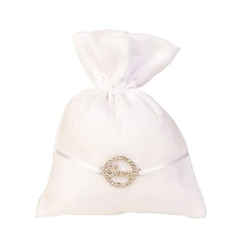 RIFLESSO BAG CM 10X12 LOVE SILVER - PORTA CONFETTI 