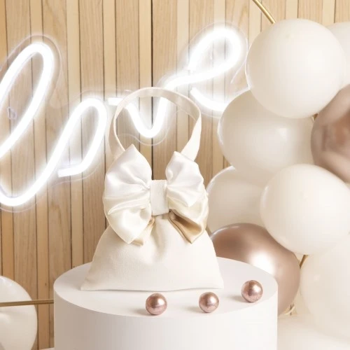 SACCHETTO CONFETTI CON FIOCCO BIANCO