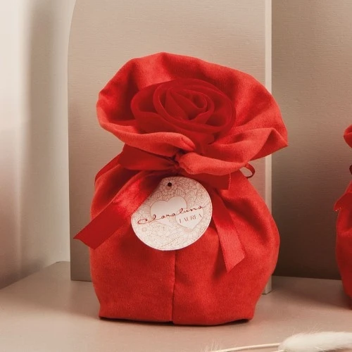 SACCHETTO CONFETTI ROSE - MEDIUM ROSSO