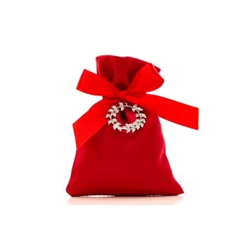 Bomboniera Solidale Laurea Cuorematto: Portaconfetti con Ciondolo Corona di Alloro cm.10x14