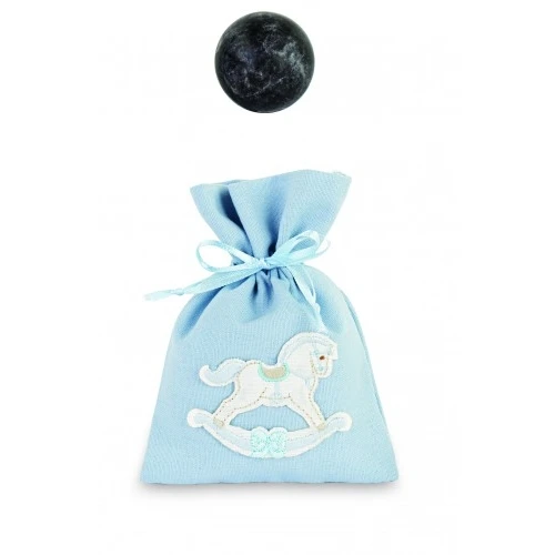 SACCHETTO CONFETTI CAVALLINO AZZURRO