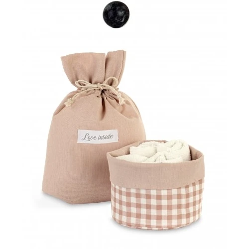 SACCHETTO CON CESTINO 4 LAVETTES