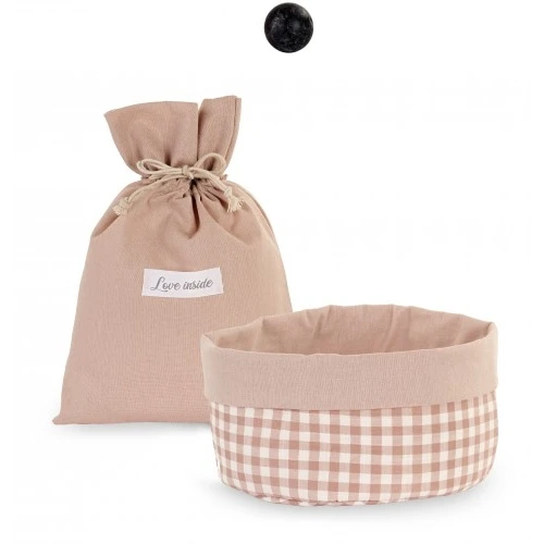 SACCHETTO CON CESTINO QUADRO BEIGE