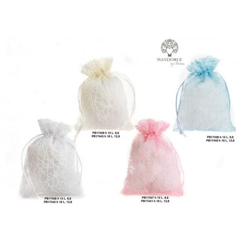 SACCHETTO CONFETTI ROSA 13 CM. STOFFA