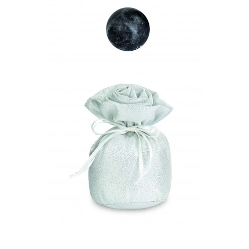 SACCOCCIO LAME' ARGENTO CON ROSA