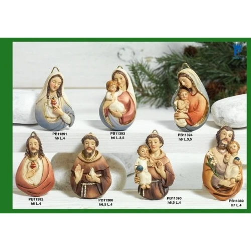 STATUA SACRO CUORE DU MARIA 6 CM. RESINA