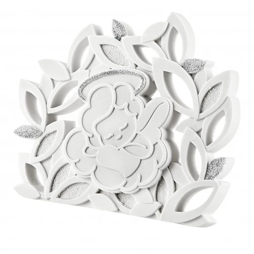 SACRO FOGLIE ANGELO 8X10 BIANCO