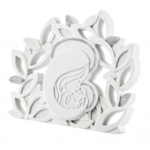 SACRO FOGLIE MADONNA 8X10 BIANCO