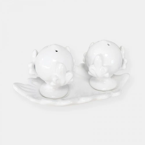 SALE E PEPE PUMO IN CERAMICA BIANCA
