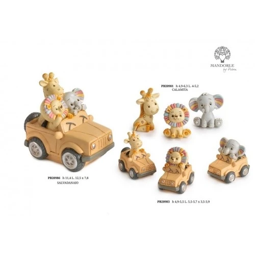 SALVADANAIO ANIMALETTI GIUNGLA 11.4 CM. RESINA