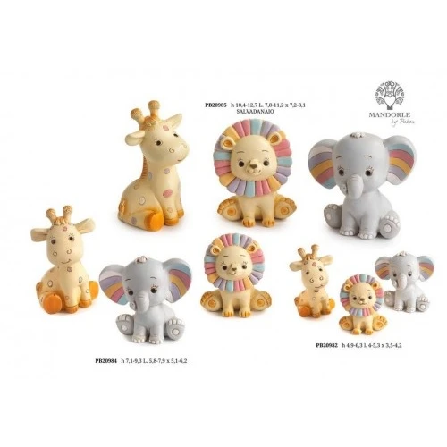 SALVADANAIO ANIMALETTO DELLA GIUNGLA 12.7 CM. RESINA