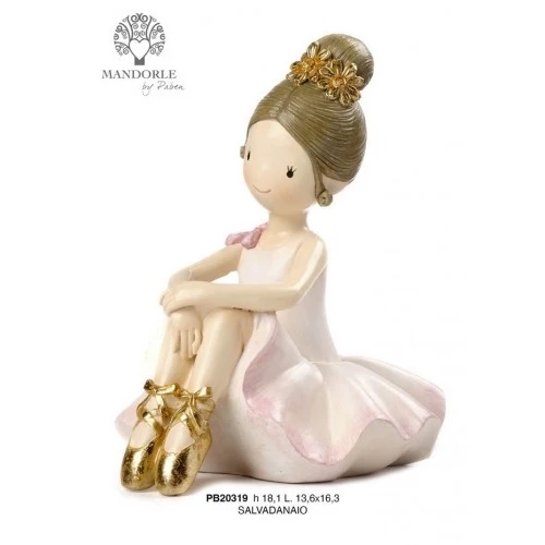 SALVADANAIO BALLERINA SEDUTA 18.1 CM. RESINA