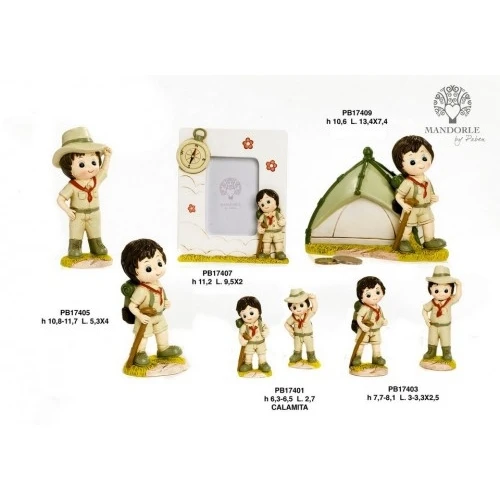 SALVADANAIO BIMBO ESPLOR-TENDA 13.4 CM. RESINA