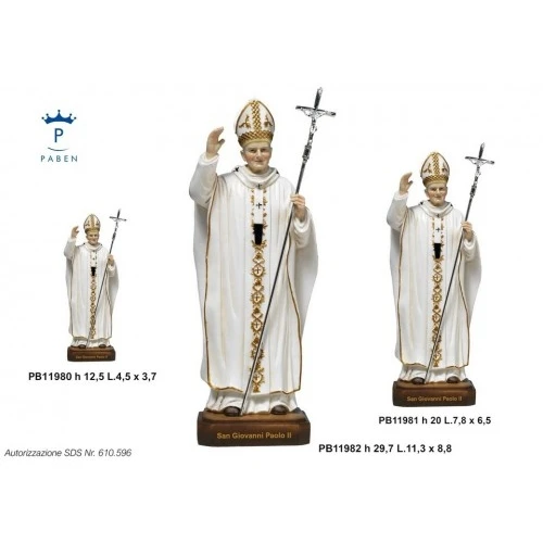 SAN GIOVANNI PAOLO II 12.5 CM. RESINA