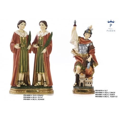 SANTI COSMA E DAMIANO 20.3 CM. RESINA