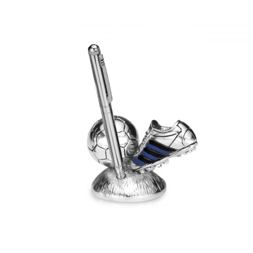 SCARPETTA CALCIO NERO/BLU C/PENNA 