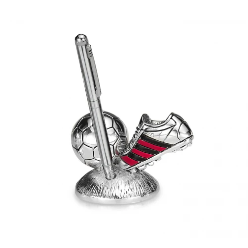 SCARPETTA CALCIO ROSSO/NERO CON PENNA 