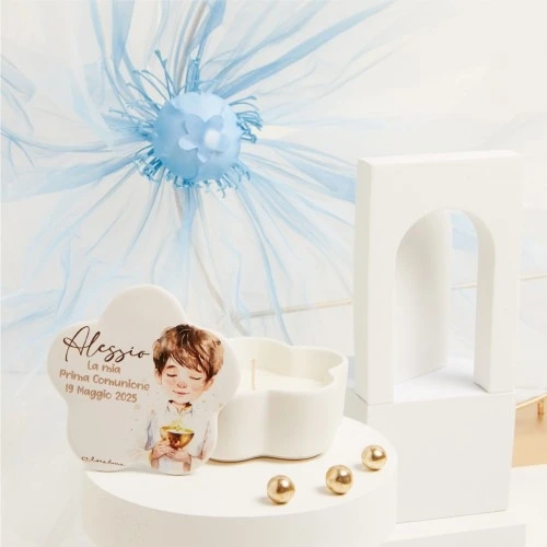 SCATOLA BIANCA CON BAMBINO CANDELA - CLARALUNA 2025