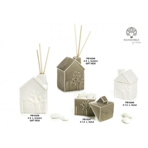 SCATOLA CASETTA GRIGIA 7.3 CM. PORCELLANA